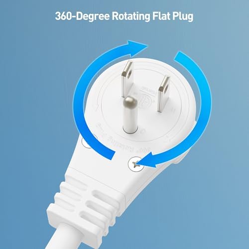 [ETL Listed] Cable Matters 2-Pack Rotating Flat Plug Extension Cord, 10ft - Image 2