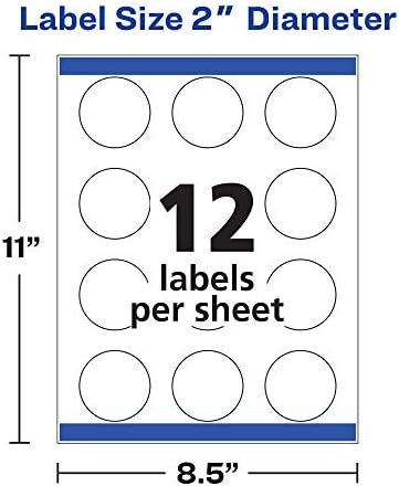 AVERY Printable Round Labels, 2" Diameter, Clear | Glossy | Sure Feed Technology | 120 Labels | Pack of 5 - Image 6