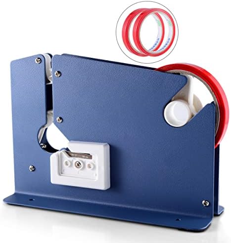 kimilus Steel Tape Bag Sealer with 2 Bag Sealing Tape, Plastic Bag Sealer Poly Bag Sealer for Meat Cake Bread Icing, Heavy Duty Metal Produce Bag Sealing Taper Dispenser by kimilus