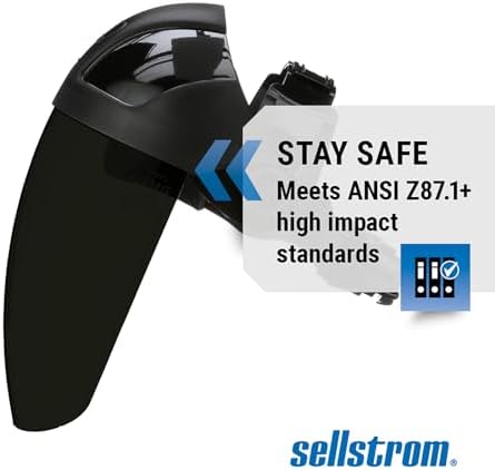 Sellstrom DP4 Face Shield - Lightweight Mask with High Impact Crown & Ratchet Headgear for Work, Grinding, Cutting - ANSI Z87.1 - Anti Fog Polycarbonate Window - Image 6