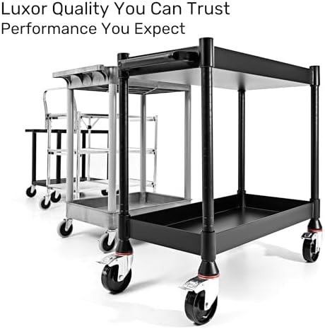 MightyHaul 18" Heavy-Duty Utility Cart with 2 Reversible Shelves, 1,200 lb Capacity, Heavy-Duty Casters for Industrial Use - Image 6