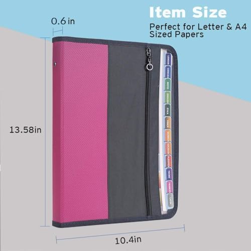 Sooez Accordion File Organizer with Zipper, 12 Pocket Expanding File Folder - Image 5