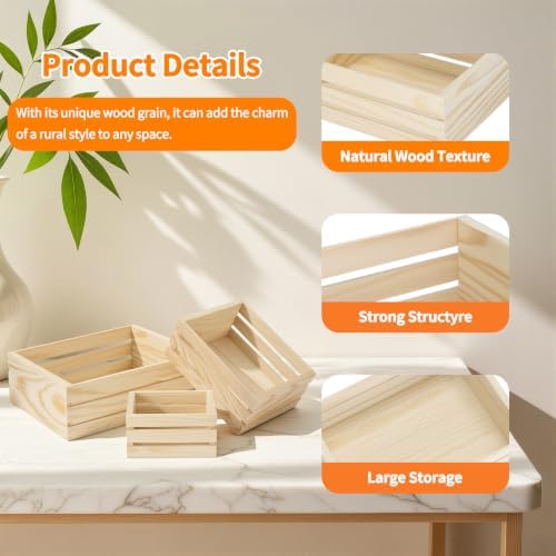 Set of 3 Nesting Unfinished Wood Crates - Image 6