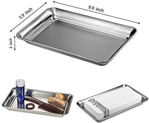 SheeChung Metal Vanity Tray, Bathroom Tray for Perfume Makeup Jewelry - Image 3