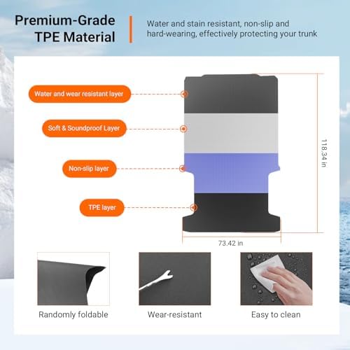 powoq Cargo Mat Compatible with 2014-2025 Dodge Ram ProMaster 136''WB - Image 5