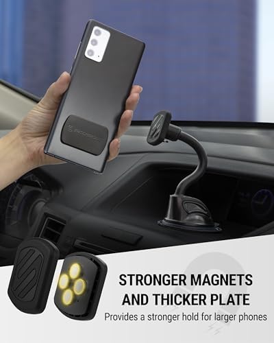 Scosche MXWDL Magnetic Cell Phone Car Mount, Suction Cup Phone Holder for Car Dashboard/Windshield with Extra Strong Magnet and Thick Metal Plate Compatible with iPhone, Samsung, and All Devices - Image 3
