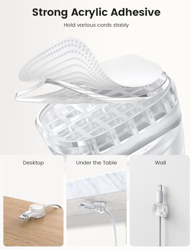 Lamicall 6 Pack Cord Organizer, Office Desk Accessories, Clear Cable Clips - Image 6