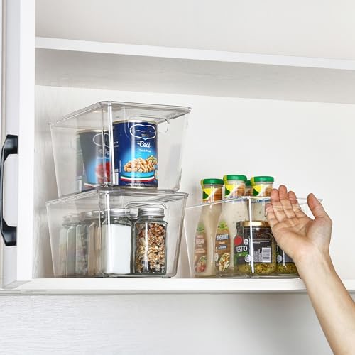 Vtopmart 1 Pack Clear Stackable Storage Bins with Lids and Handles, Medium - Image 5