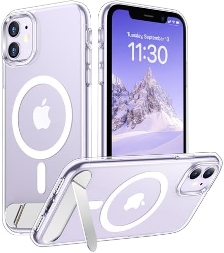 Temdan Magnetic Compatible with iPhone 11 Phone Case, [Built-in Invisible Kickstand][Compatible with MagSafe] [Military Grade Shockproof] Slim Thin Phone Case for iPhone 11 6.1" by Temdan