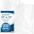 10" X 15" Open-End Flat Poly Bags (200 Count) - 1.1 Mil Plastic Clear Bags by SpartanIndustrial