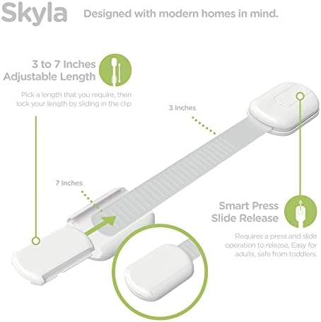 SKYLA HOMES Child Safety Cabinet Locks, White, 12 Pack - Image 4