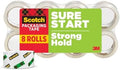 Scotch Sure Start Packing Tape Refill, 1.88 in x 54.6 yd, 8 Rolls by ScotchBrand