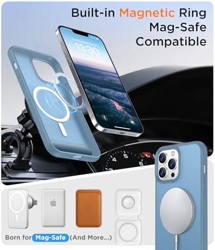 Temdan Magnetic Compatible with iPhone 13 Pro Case, [Built-in Invisible Kickstand][Compatible with MagSafe] [Military Grade Shockproof] Slim Translucent Matte Phone Case for iPhone 13 Pro 6.1" - Image 5
