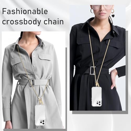 MOUTAKEY Metal Cell Phone chain Crossbody Phone lanyard with 2 Tether Tabs Detachable iPhone Chain Crossbody Strap,Non-rusting,Solid,iPhone Lanyard for Women Girls Travel Shopping Party Camping - Image 6