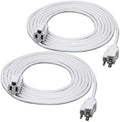 Clear Power 15 ft (2-Pack) Indoor/Outdoor Extension Cord 16/3 SJTW, White, Water, Weather Resistant & Flame Retardant, 3 Prong Grounded Plug, CP10206X2 by ClearPower
