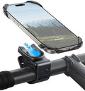 Pnitri 2026 New Upgraded Bike Phone Holder Handlebar - 1S Quick Install, Motorcycle Phone Mount, Bicycle Phone Holder fit Large Phone Case for iPhone Samsung (Black Grey Silicone 2-Pack) by Pnitri