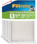 Filtrete 16x20x1 Air Filter, MERV 8, MPR 700, 6 HVAC Filters by Filtrete