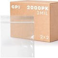 2" x 2" Small Zip Bags, 2000 Pack, 2 Mil, Reclosable Jewelry Bags, GPI by GPI