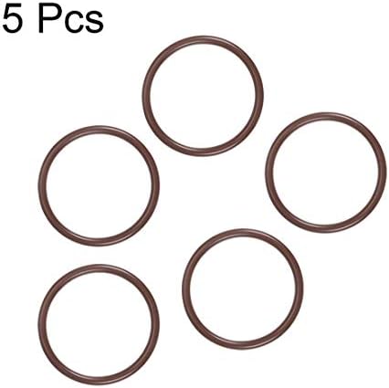 uxcell Fluorine Rubber O-Rings 27mm OD 23mm ID 2mm Width, Metric FKM Sealing Gasket, Pack of 5 - Image 2