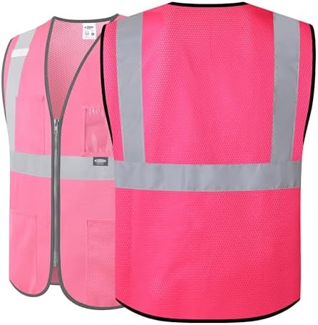 JKSafety Safety Vest for men women Hi Vis Vest with Pockets and Zipper High Visibility Construction Vests BX310 - Image 6