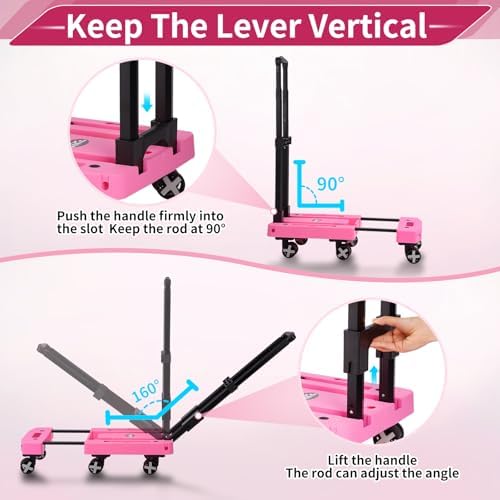 GtIiFmTe Foldable Hand Truck, Lightweight Luggage Cart for Airport Car Seat - Image 3