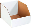 BOX USA BBINJ10128 Jumbo Open Top Bin Boxes, 10" x 12" x 8", Oyster White (Pack of 25) by BOXUSA