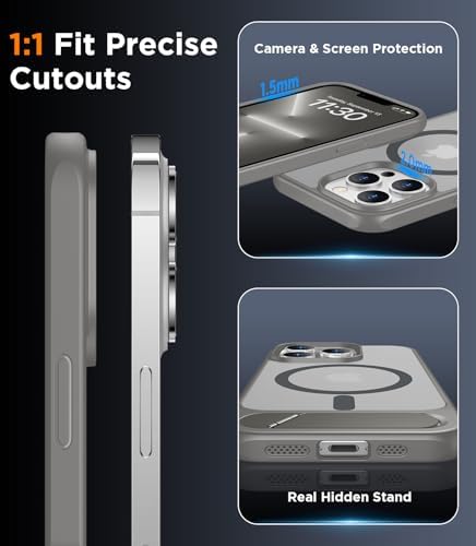 Temdan Magnetic Compatible with iPhone 13 Pro Max Case, [Built-in Invisible Kickstand][Compatible with MagSafe] [Military Grade Shockproof] Slim Translucent Matte Phone Case for iPhone 13 Pro Max 6.7" - Image 6