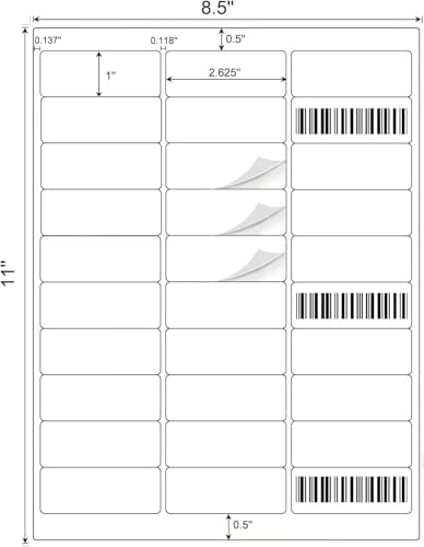1" x 2-5/8" Shipping Address Labels for Laser/Inkjet Printer 30 per Page Printable Mailing Labels - Matte, 400 Sheets=12000 Labels - Image 2