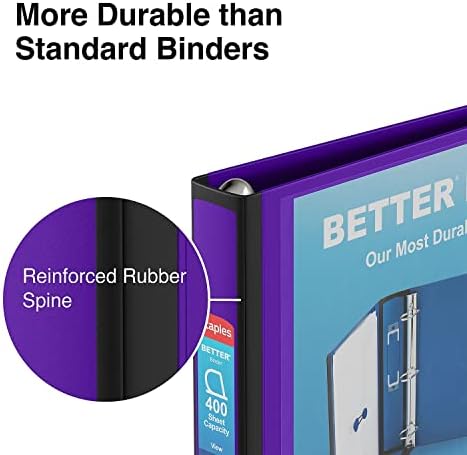 Staples Better 1.5-Inch 3-Ring Binder, Purple, Heavy-Duty - Image 5