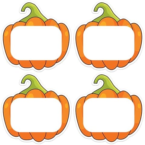 200 PCS Pumpkin Name Tags Stickers Gift Labels Tag, Thanksgiving Fall Gifts Tags Stickers Name Labels for Thanksgiving Fall Autumn Gifts Packaging Organizing Holiday Supplies, 3 in by wonmon