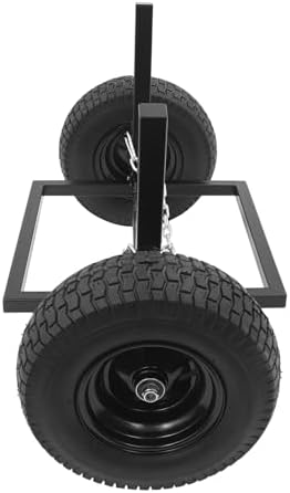 ATV Log Skidding Arch, 24" Dia Steel Log Dolly, 1500lbs Capacity Log Dolly Skidding Holder with Chain and 16" Pneumatic Tires for Farm, Commercial Wood Transport (Black, 1600lbs Capacity) - Image 4