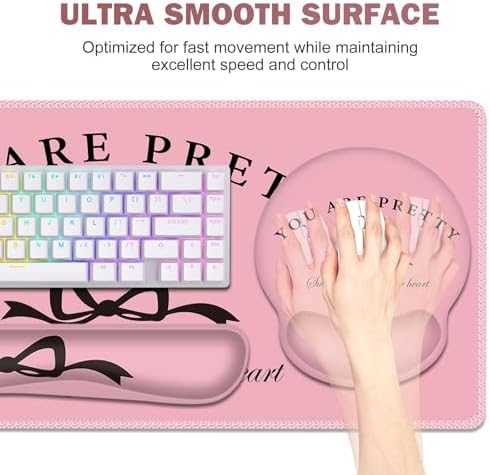 Gaming Mouse Pad, Large Desk Mat, 4in1 XXL Mousepad Cute Desk Pad Protector - Image 5