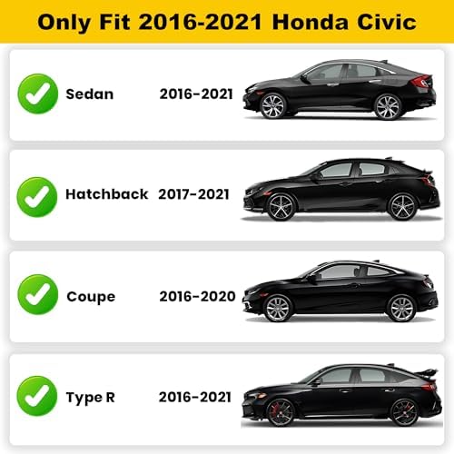 Floor Mats Fit for 2016-2021 Honda Civic Coupe/Sedan/Type R/Hatchback - Image 2