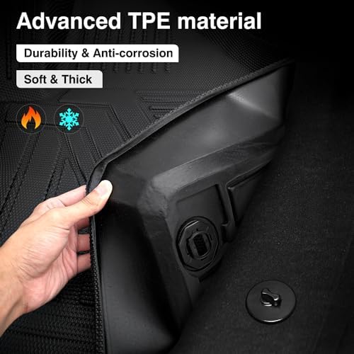 Powerty Floor Mats Truck Bed Mat for 2022-2026 Hyundai Santa Cruz All Weather 3D TPE Anti-Slip Protection, 1st & 2nd Row Set with Truck Bed Liner Accessories - Image 6
