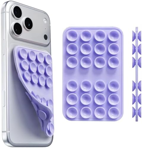 Upgraded Double Sided Silicone Suction Cup Phone Case Mount, Light Purple by Mnyatr