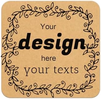 Custom Stickers Personalized Square Kraft Paper Sticker Customizable Floral Wreath Labels, Stickers for Mason Jars, Wedding Favors, Gift Tags, Party Packaging (Style 5) by Jamipasp