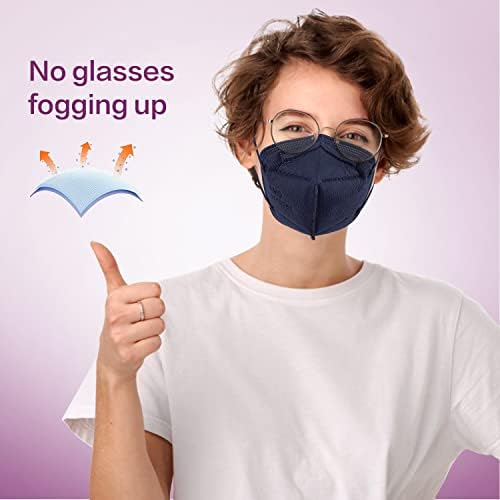 Miuphro 50 Pack Cup Dust Safety Disposable Masks, KN95 5-Layer Foldable Masks - Image 4