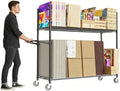 Carton Stand,Heavy-Gauge Wire Frame with Height Adjustable,8 Removable Dividers & Locking Wheels,Load Rating 1200lb for Commercial Storage,Rolling Storage Cart for Commercial,Retail,Home by SoyweyDirect