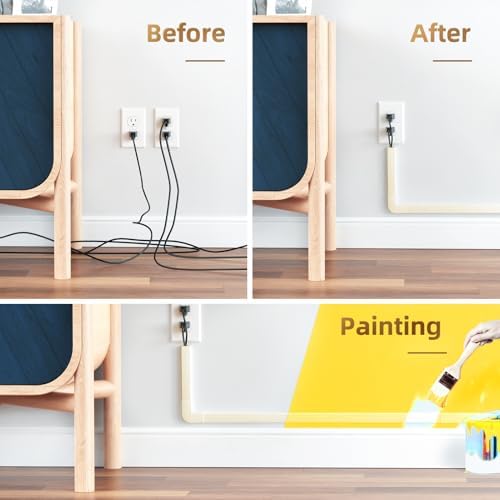 Delamu Beige Cord Hider, 85in Cord Covers for 2-3 Wires on Wall, Self-Adhesive Cable Hider, Wire Hiders Wire Covers for TV Cords on Wall, Easy Mount Cable Cover Raceway Kit, W0.95 H0.55in, Beige - Image 3