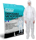 Microporous Disposable Coveralls, Protective Suit with Elastic Wrists & Ankles, Optional Hood & Boots by SAFEKO