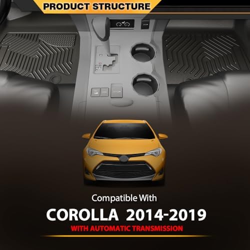 G-PLUS TPE Floor Mats Fit 2014-2019 Toyota Corolla w/Automatic Transmission - Image 6