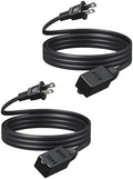 DEWENWILS 10FT Extension Cord, AWG16/2 13A/125V, Black, ETL Listed, 2 Pack by DEWENWILS