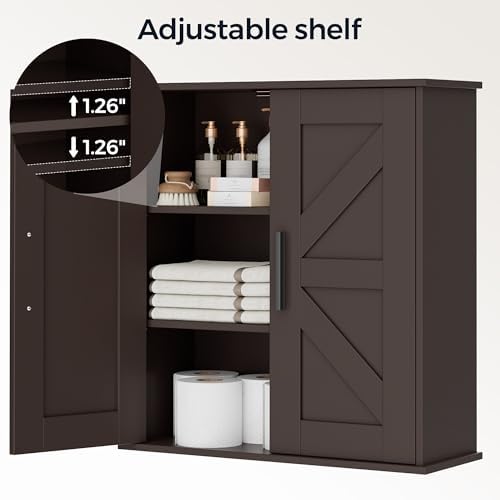 Homleke Bathroom Wall Cabinet, Medicine Cabinet with Adjustable Shelves - Image 5