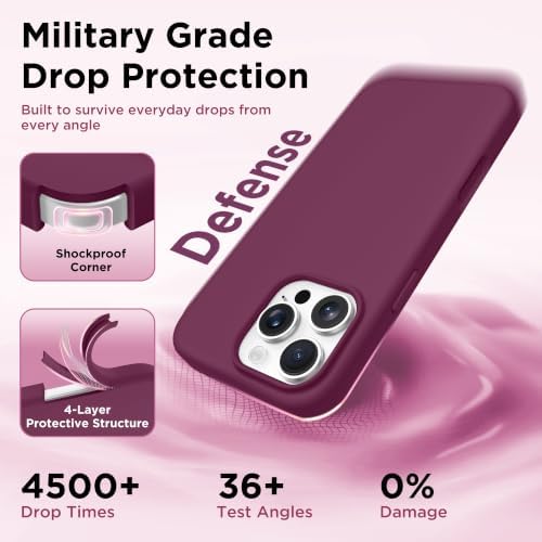 GolbinBox Magnetic for iPhone 16 Pro Max Case, Silicone Cover, Deep Red - Image 6