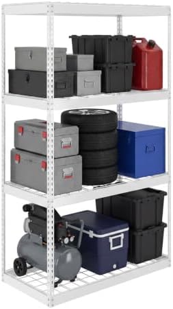 SafeRacks Steel Garage Shelving Rack, 300lb/Shelf, White (24x48x84) by SafeRacks