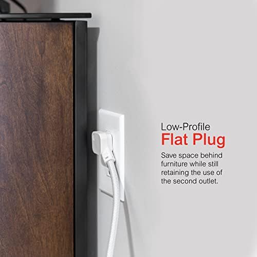 GE 3-Outlet Power Strip Surge Protector, 8 Ft Braided Extension Cord - Image 5
