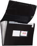 JAM PAPER Accordion Folders - 13 Pocket Plastic Expanding File - Legal Size - 10 x 15 - Black - Sold Individually by JAMPaper