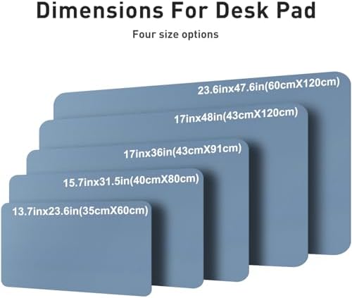 Aothia Faux Leather Desk Mat – Large Mouse Pad, Non-Slip PU Leather Blotter, Waterproof Writing Surface for Office and Home (Denim Blue, 47.2" x 23.6") - Image 5
