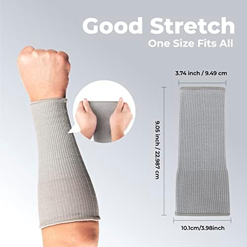 OriStout Cut Resistant Work Sleeves with Tumb Hole, Grey, 4 Pairs - Image 3