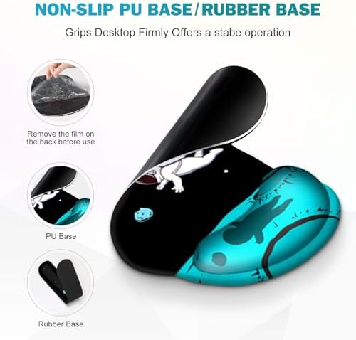Gaming Mouse Pad, Large Desk Mat, Cute Desk Pad Protector, 4in1 XXL Mousepad + Keyboard Wrist Rest+Mouse Wrist Rest+Coaster Set with Ergonomic Desk Pad for Home Office PC Computer, Cool Space Alien - Image 6